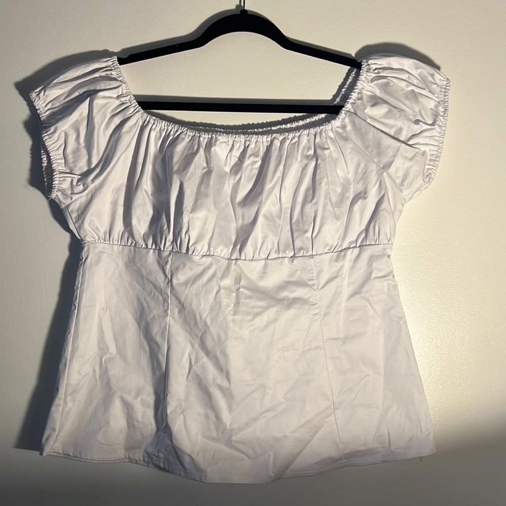 White Off Shoulder Babydoll Top